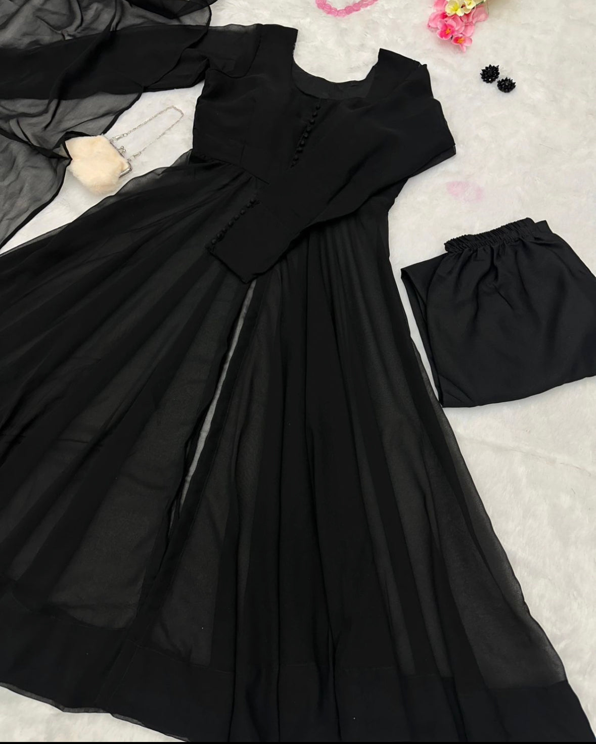 Anarkali with open slit cut
