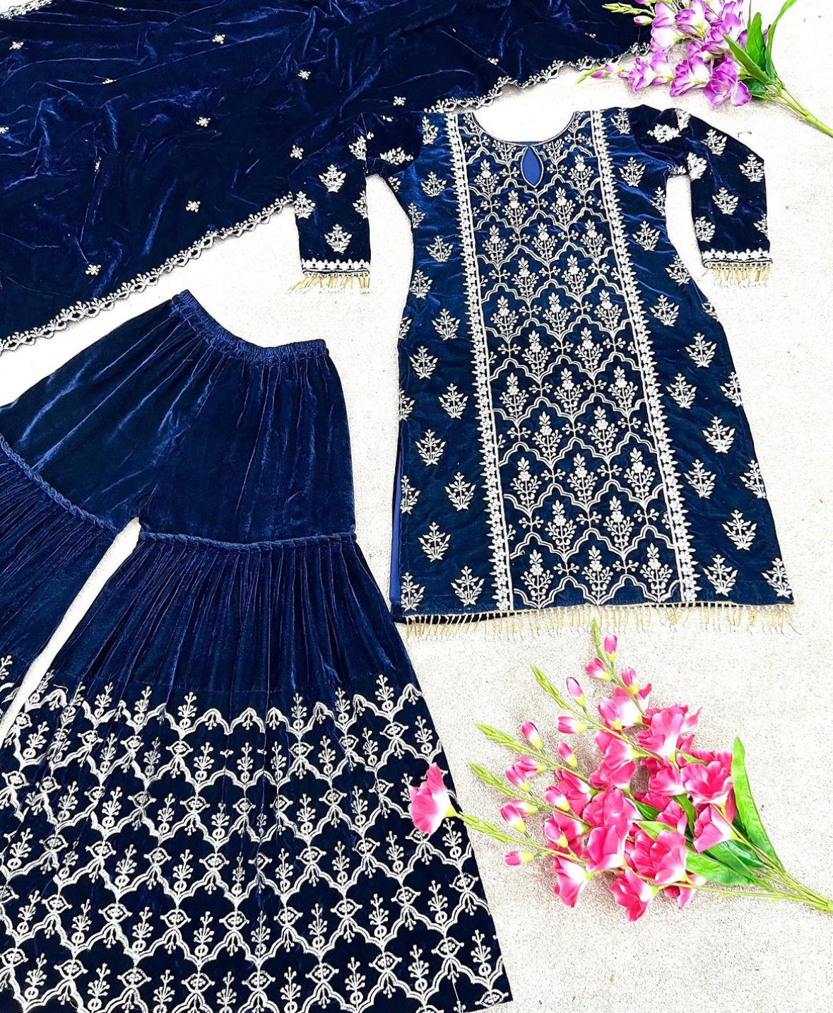 Velvet sharara