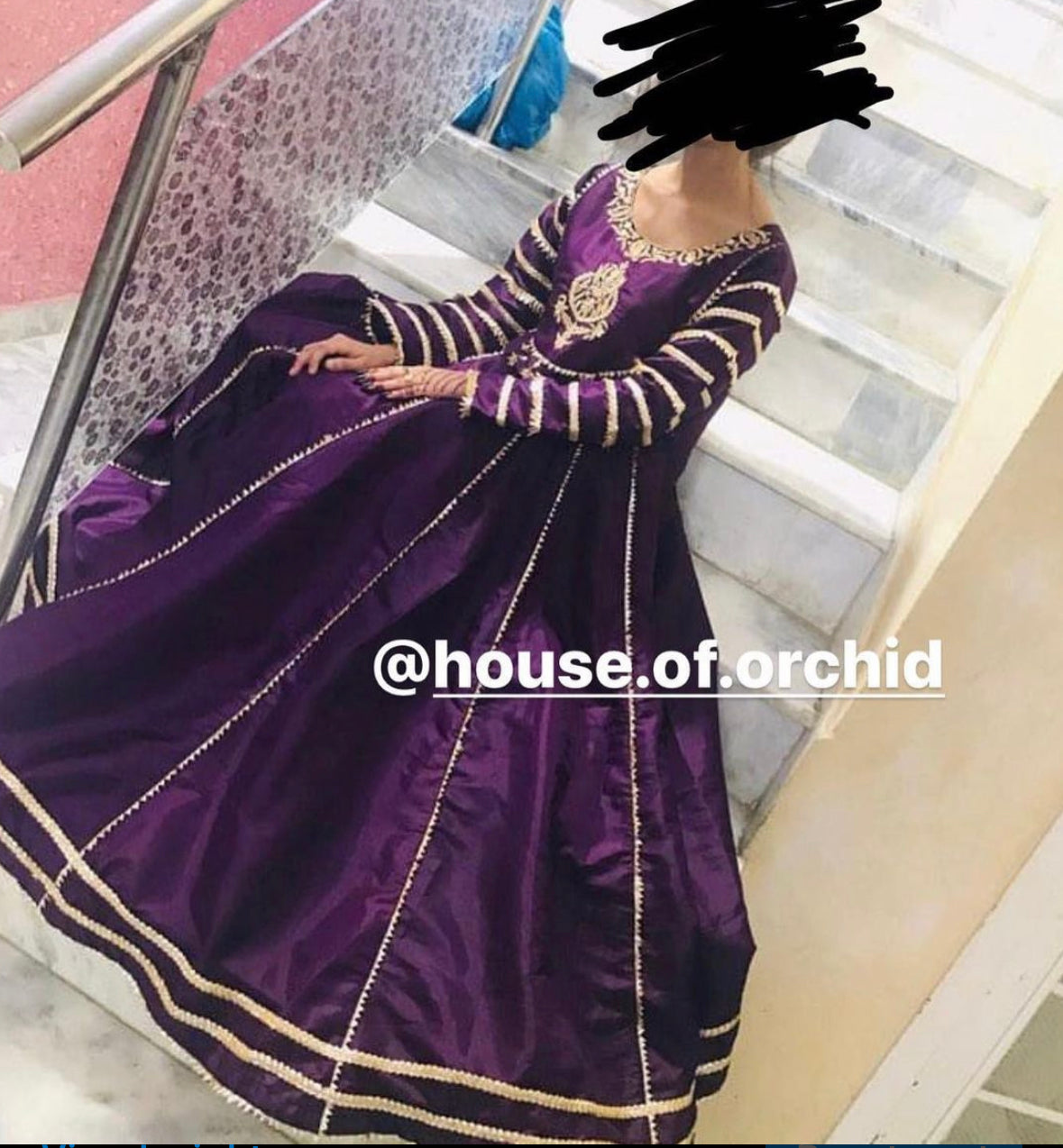 Raw silk Anarkali