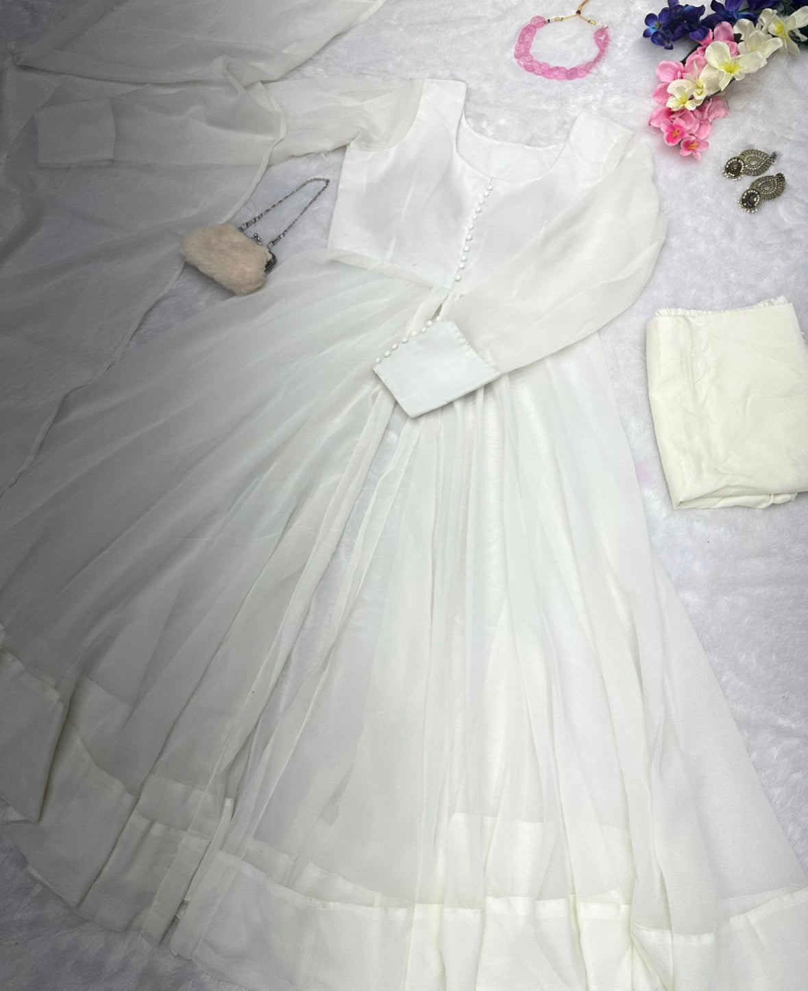Anarkali with open slit cut