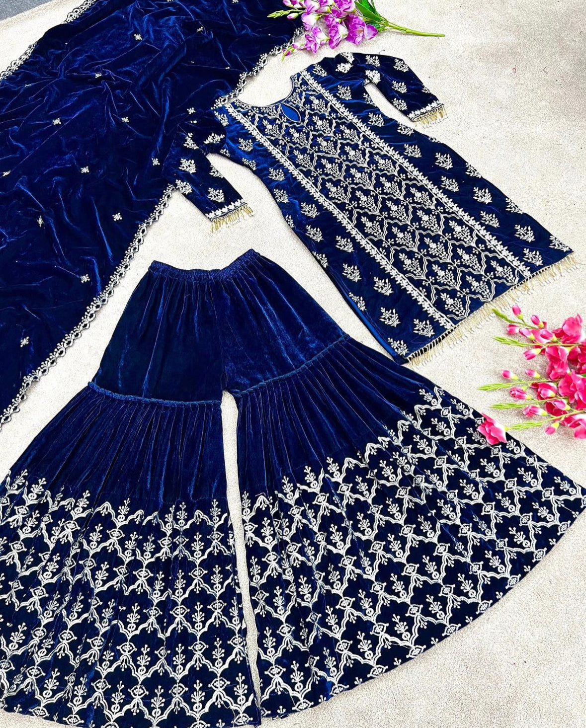 Velvet sharara