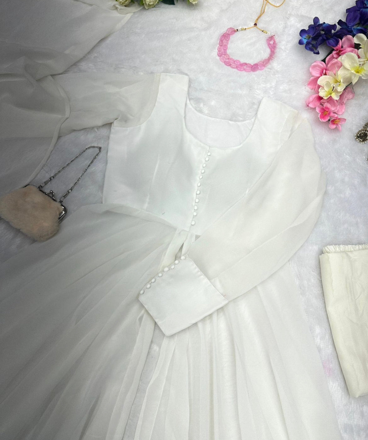 Anarkali with open slit cut