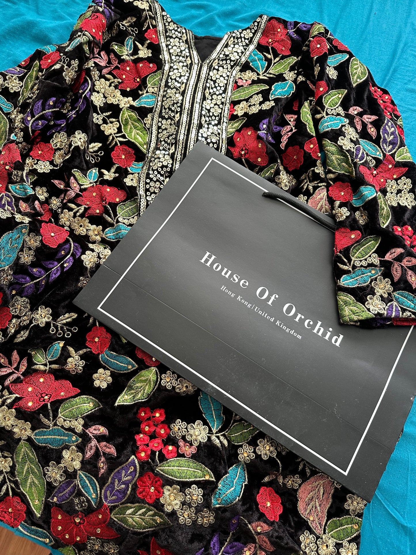 Velvet multicolored lahenga