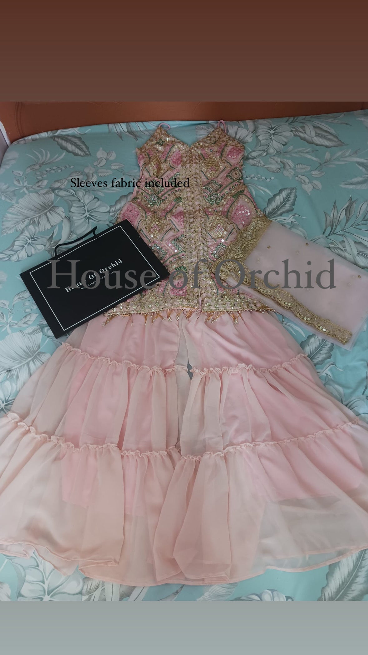 *Sequin pink suit * Georgette sharara