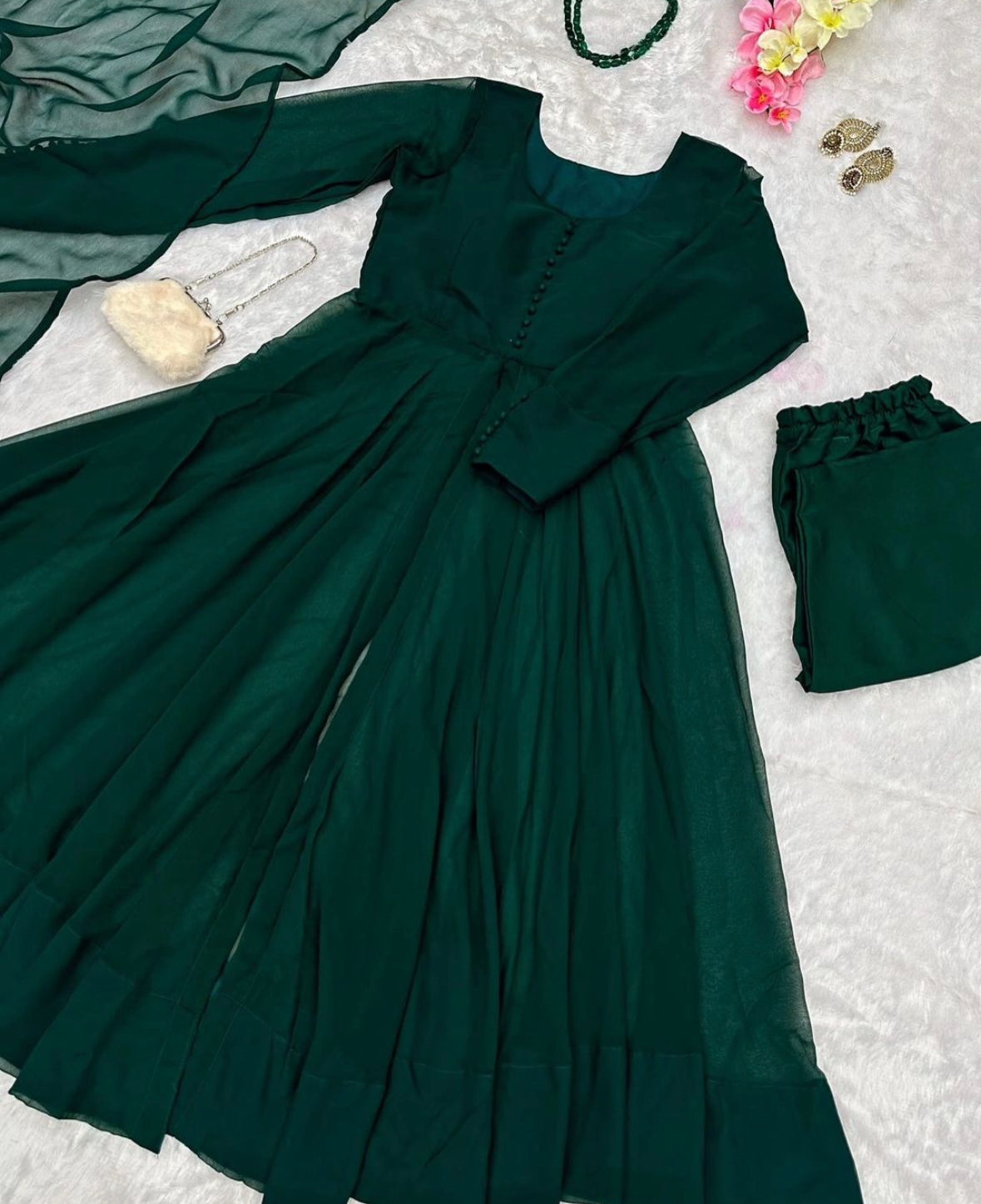 Anarkali with open slit cut